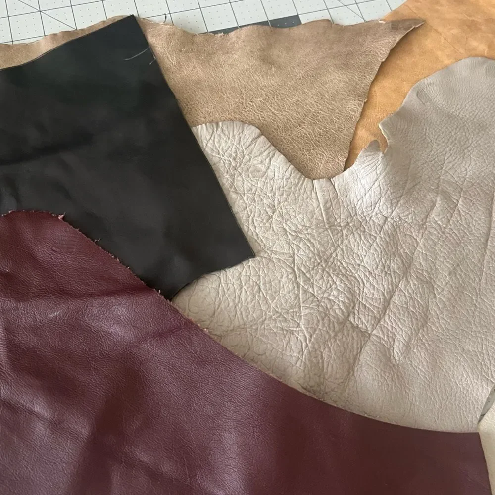 Mixed Leather Remnants Lot | Upholstery, Tooling, Craft Supply Pieces Lot 3